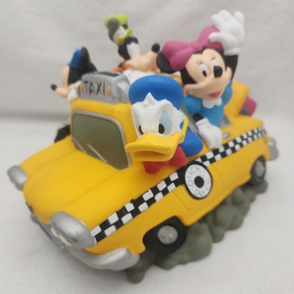 Bank Disney Mickey Mouse & Friends Fab 5 Yellow Taxi Cab Coin Piggy Donald Duck